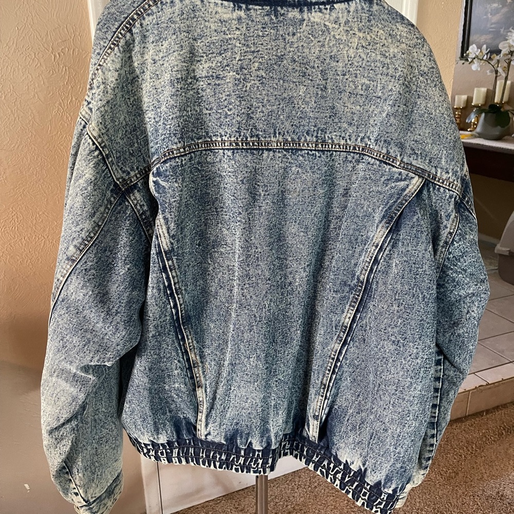 VINTAGE men’s 10E Bomber Squadron denim jacket quilted lined XL - Picture 10 of 10